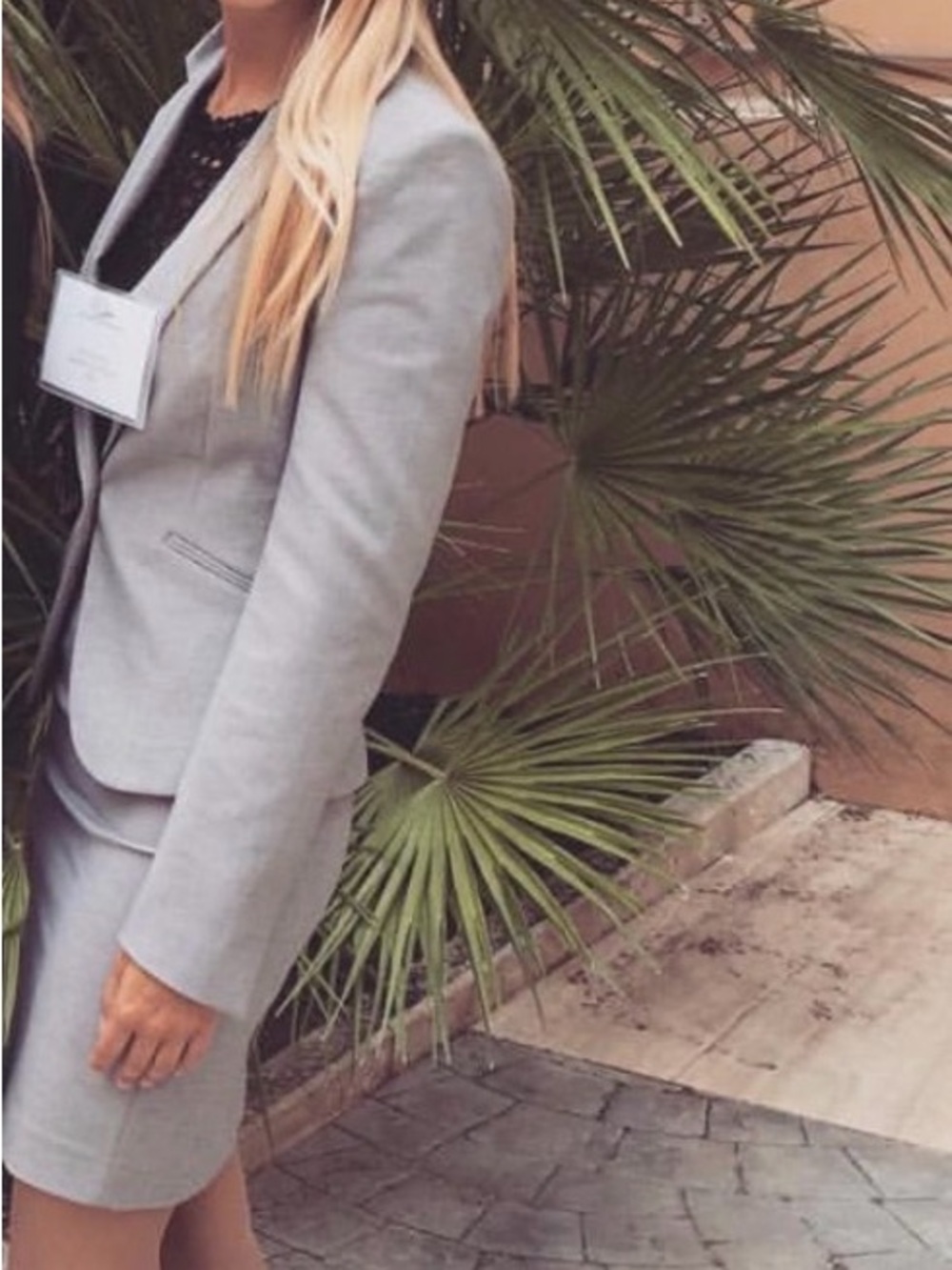H&M Light Gray Women's Blazer and Skirt Suit